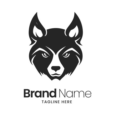 Dog head logo design template. Vector illustration of a dog head.の写真素材