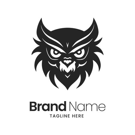 Owl head logo design vector template. Bird head logo template.のイラスト素材