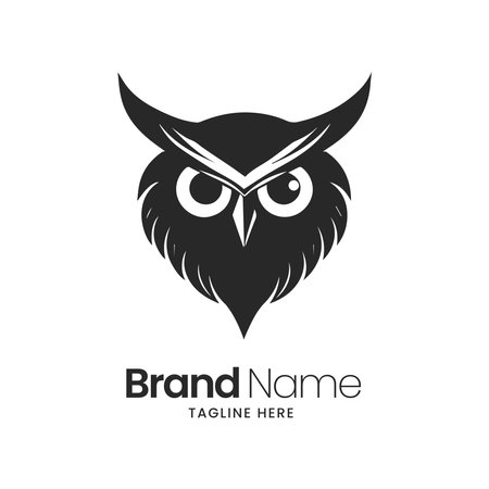 Owl logo template vector icon illustration design. Bird logo design conceptのイラスト素材