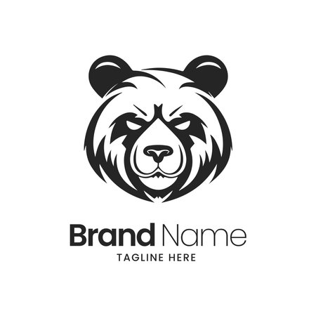 Bear logo design. Wild animal logo template vector icon illustration design.のイラスト素材
