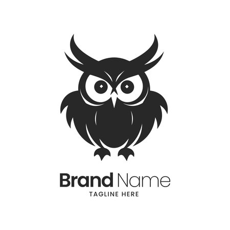 Owl logo template with modern concept. Vector illustration of owl iconのイラスト素材