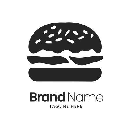 Burger logo template with modern concept. Burger icon vector illustration.のイラスト素材