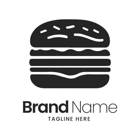 Burger logo template. Fast food icon on white background. Vector illustrationのイラスト素材