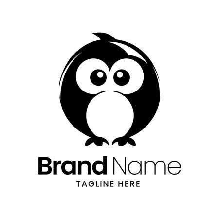 Owl logo design template. Bird vector icon on white background.のイラスト素材