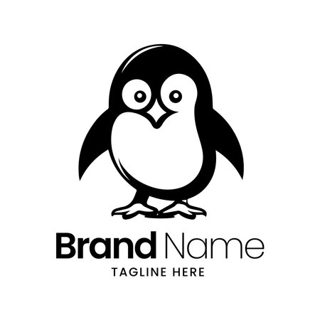 penguin logo with modern concept. penguin vector logo templateのイラスト素材