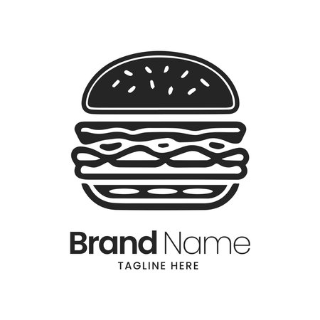Burger logo template with modern concept. Burger icon vector illustration.のイラスト素材