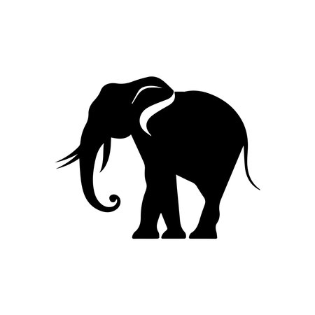 Elephant icon isolated on white background. Wild animal vector illustration.のイラスト素材