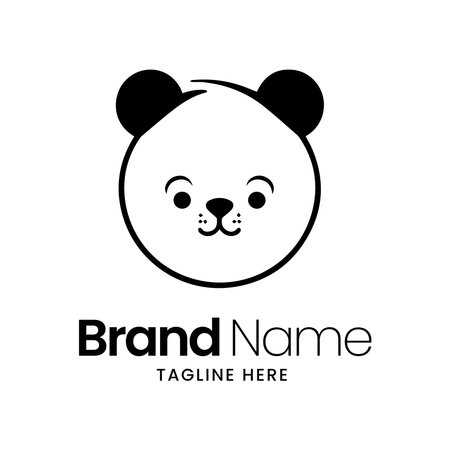 Panda logo with modern concept. Animal vector logo design template.のイラスト素材