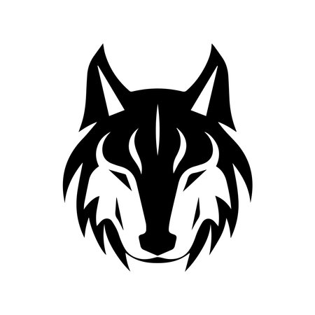 Wolf head vector design template. Wild animal head vector design template.のイラスト素材