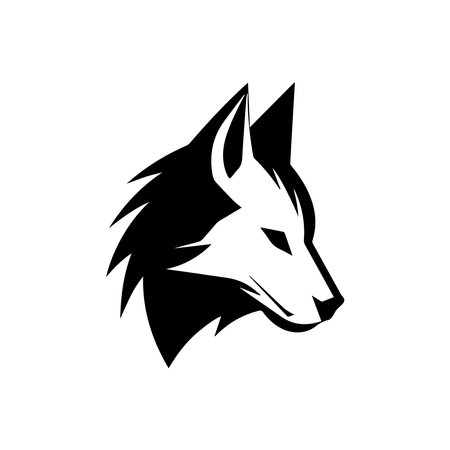 Wolf head vector icon. Wolf head silhouette. Wolf head vector iconのイラスト素材