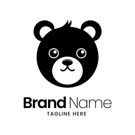 Bear head logo design vector template. Bear head logo design concept.のイラスト素材