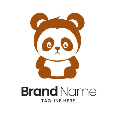 panda logo template. Vector illustration of panda icon design.のイラスト素材