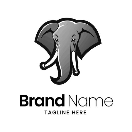 Elephant logo design template. Vector illustration on a white background.のイラスト素材