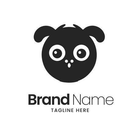 Panda face logo design vector template. Animal head logo concept.のイラスト素材