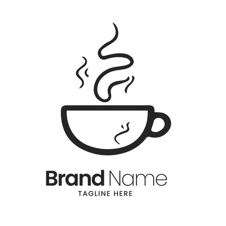Coffee logo template with modern flat style. Vector illustration.のイラスト素材