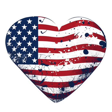American flag painted on a clenched fist. Isolated on white background.の素材