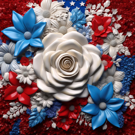 3d illustration of abstract geometric composition,floral background,digital art works.の素材