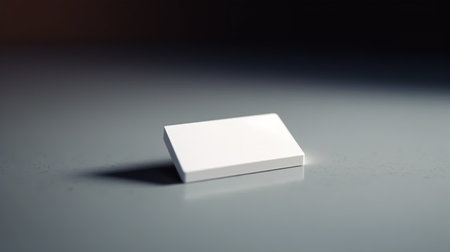 Blank business card on a table. 3d render illustration.の素材