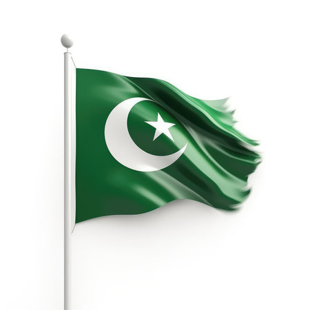 Pakistan Flag isolated on white backgroundの素材
