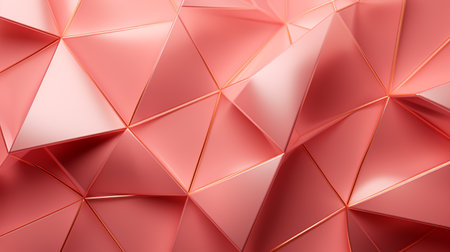 3d rendering of abstract geometric shapes in red color. Futuristic polygonal backgroundの素材