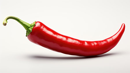 Red hot chili pepper isolated on white background. 3D illustration.の素材