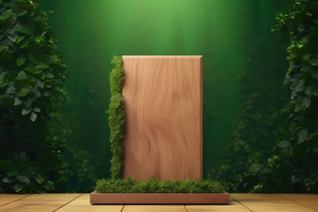 Product podium with Green nature backgroundの素材
