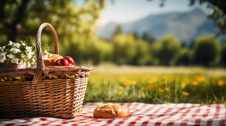 flower in basket nature backgroundの素材
