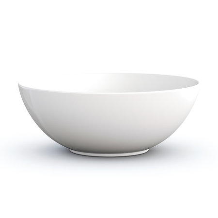 White bowl isolated on white background. Vector illustration. Eps 10.の素材