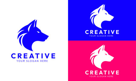 Fox logo, fox minimal logo, business logo, fox silhouette, fox illustrationのイラスト素材