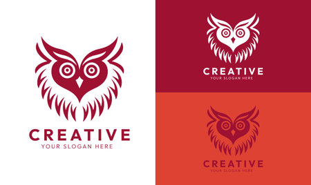 Owl minimal logo, owl vector illustration, agency logo, business logo illustrationのイラスト素材