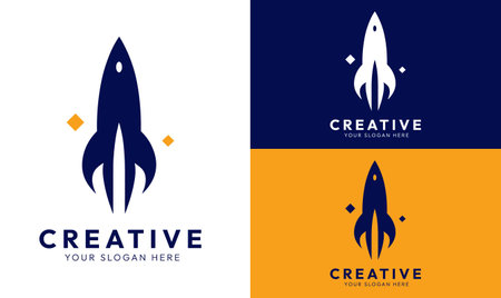 Rocket Logo, Creative agency logo, minimal business logoのイラスト素材
