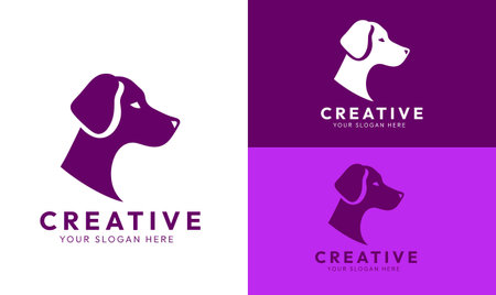 Dog vector logo, Dog silhouette, Dog vector illustrationのイラスト素材