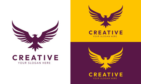 Eagle Logo, eagle minimal logo, business logo, eagle silhouette, eagle illustrationのイラスト素材