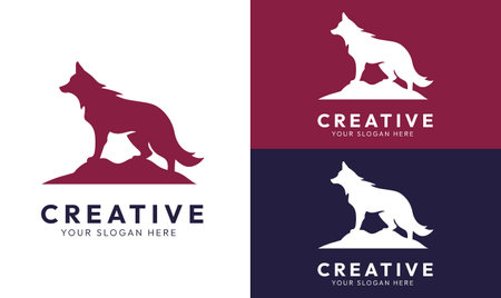 Fox logo, fox minimal logo, business logo, fox silhouette, fox illustrationのイラスト素材