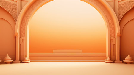 3d rendering or abstract background. Minimal scene with stage.の素材