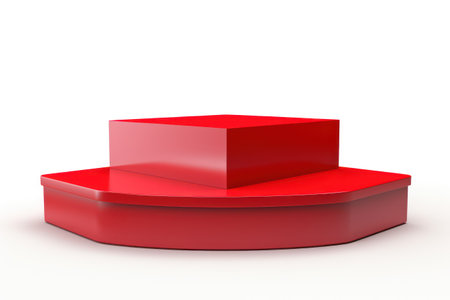 Red podium on a white backgroundの素材