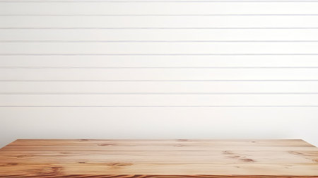 Wooden wall with wood floor and white wood wall texture background.の素材