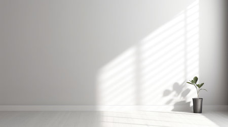 Minimalist interior design with vases and shadowsの素材