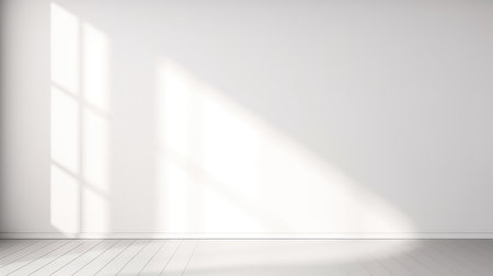 Minimalist interior white wall with shadowsの素材