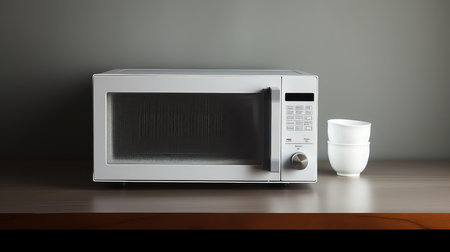 Microwave oven isolated on a white backgroundの素材