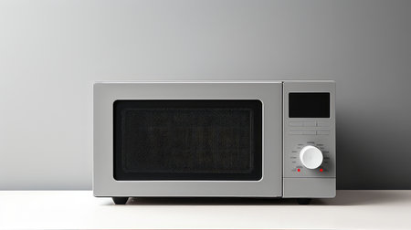 Microwave oven isolated on a white backgroundの素材