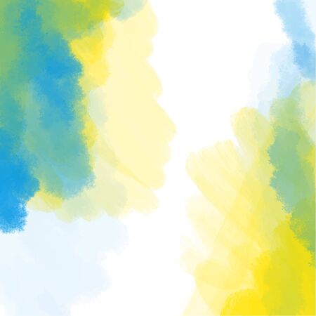 Abstracr colorful watecolor creative background blue and yellow color. Vectorのイラスト素材