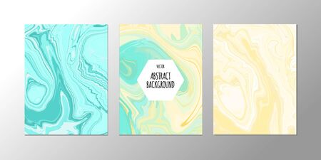 Vector abstract marble texture, abstract fluid design green yellow color backgrounds It can be used for background for wallpaper, poster, brochure ,card, invitation, cover book, catalog, website, notebook, business card.のイラスト素材
