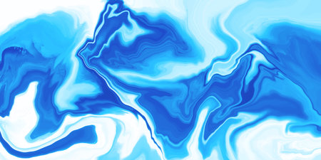Vector abstract marble texture Fluid design background blue color
