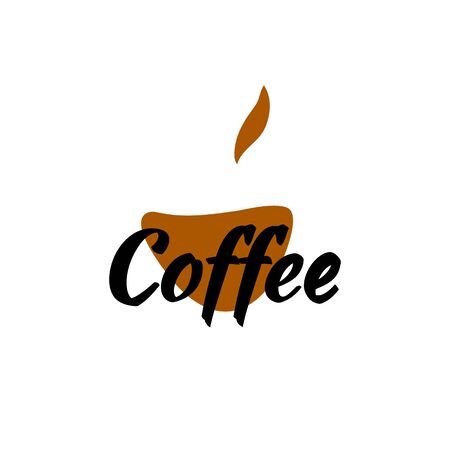 Vector illustration logo coffee with an abstract cup with black and brownのイラスト素材