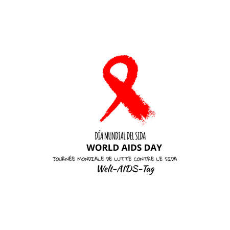 Symbol AIDS stylized red ribbon for World AIDS Day. Perfect for poster or t-shirt. Vectorのイラスト素材