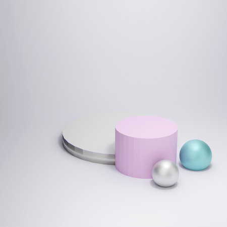 3d render illustration abstract geometric shape background podium template for presentation