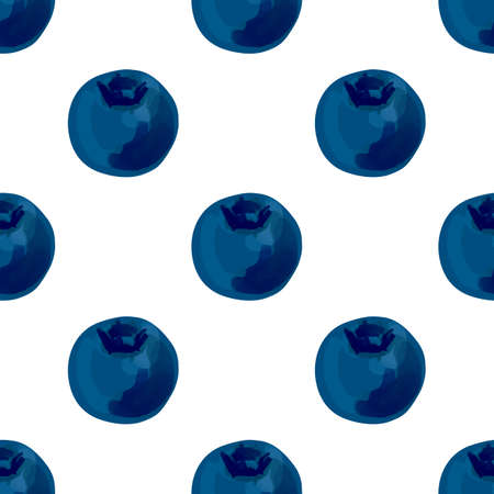 Seamless pattern with illustration blueberrys on white backgroundのイラスト素材