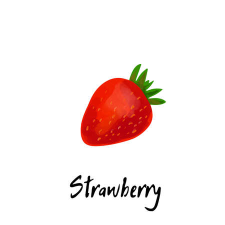 Illustration of a strawberry isolated on a white backgroundのイラスト素材