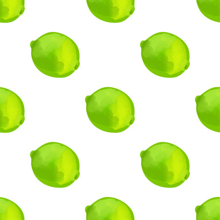 Geometric seamless pattern with limes iIlustration on a white backgroundのイラスト素材